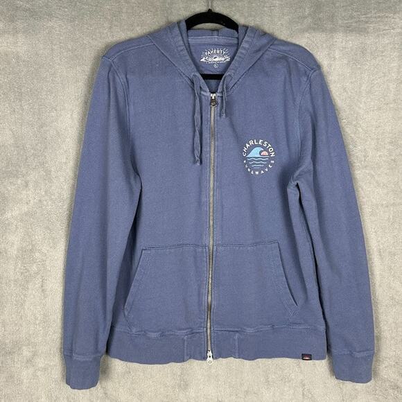 Faherty Other - Faherty Sweatshirt Mens Large Faded Navy Charleston Full Zip Hoodie Terry Comfy